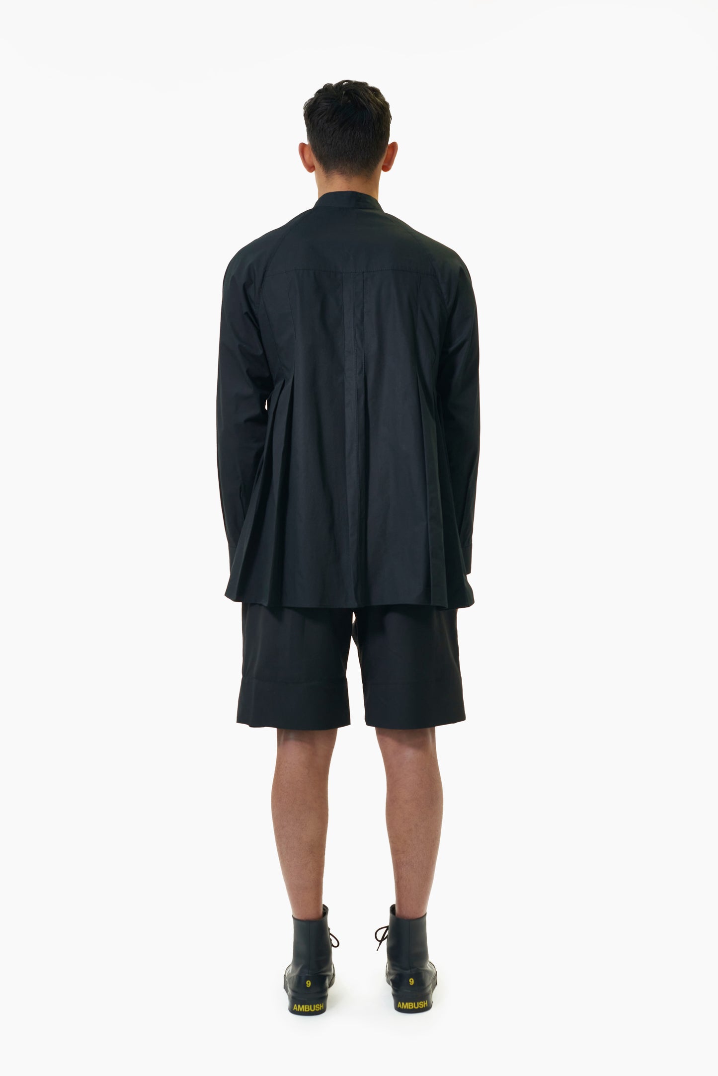 Mens Pleated Shirt In Black