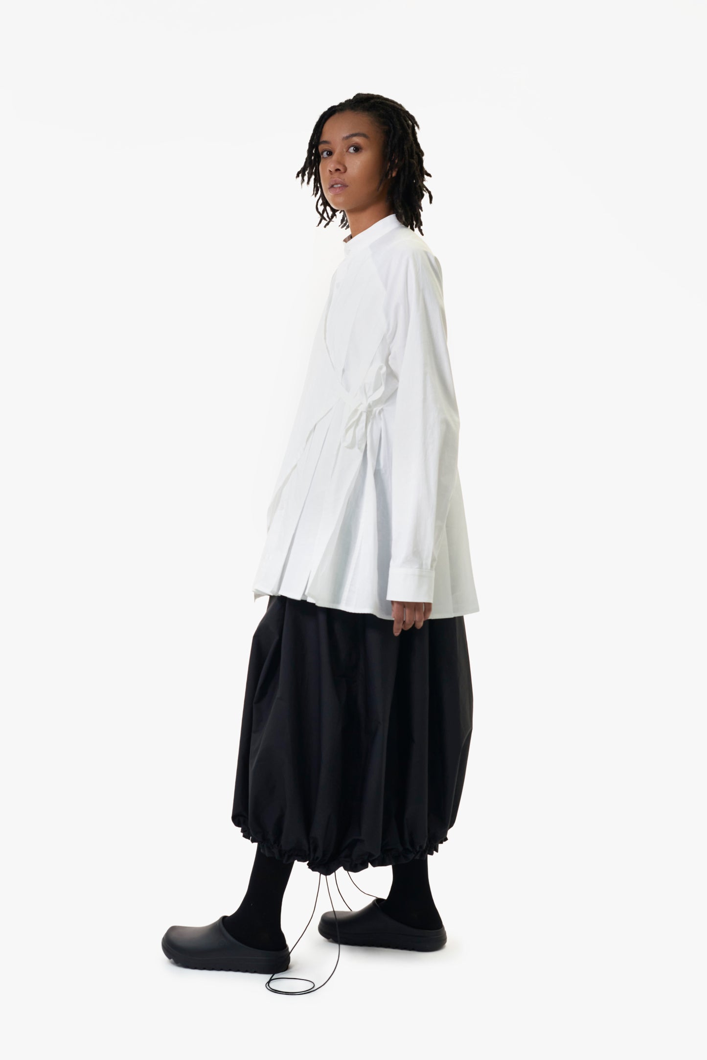 Women's Pleated Shirt in White