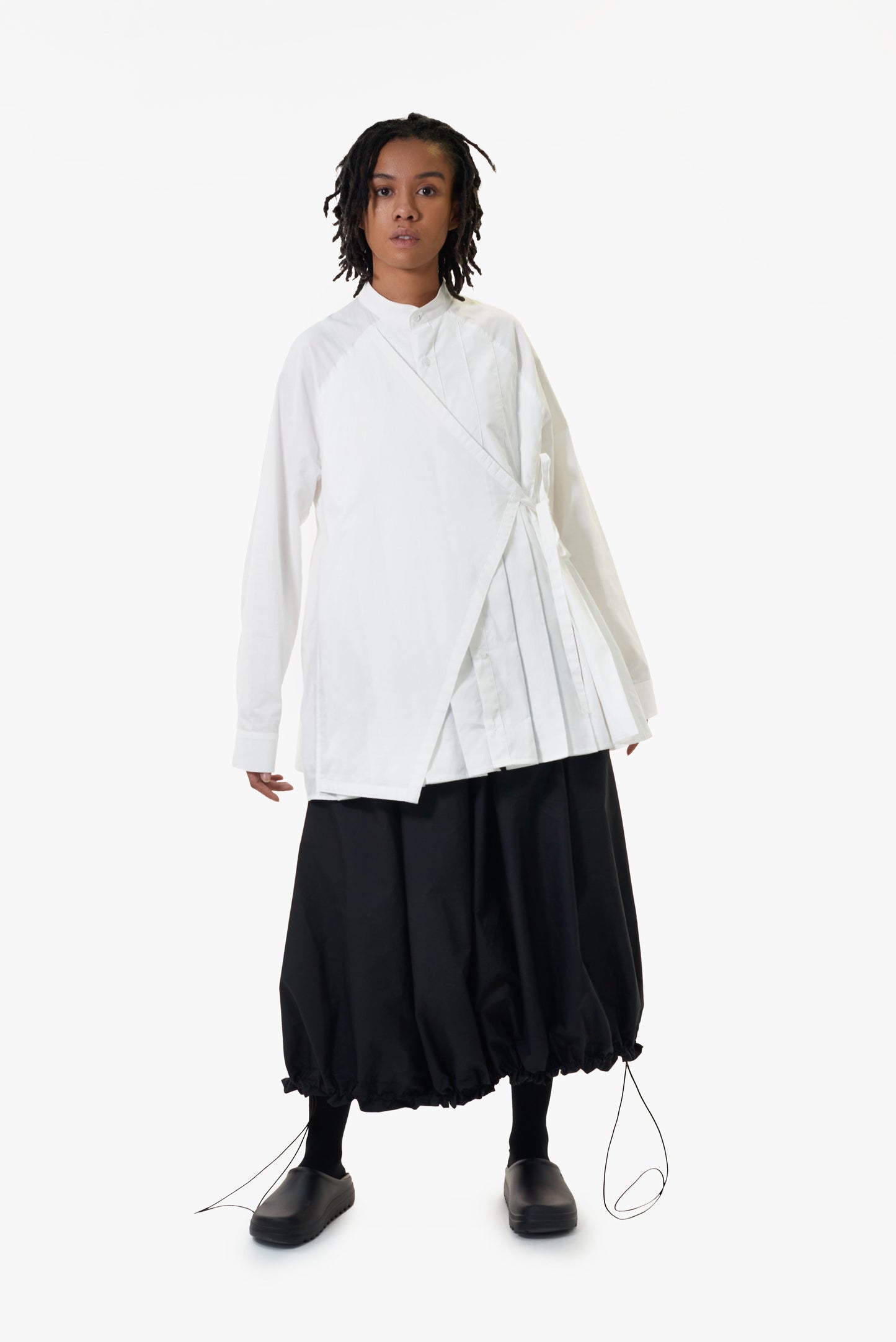 Women's Pleated Shirt in White